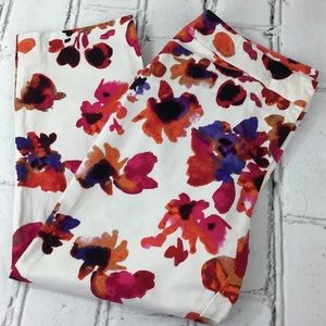 Chico’s 1.0 Pink Floral Pant Capri Cropped Sz 6-8